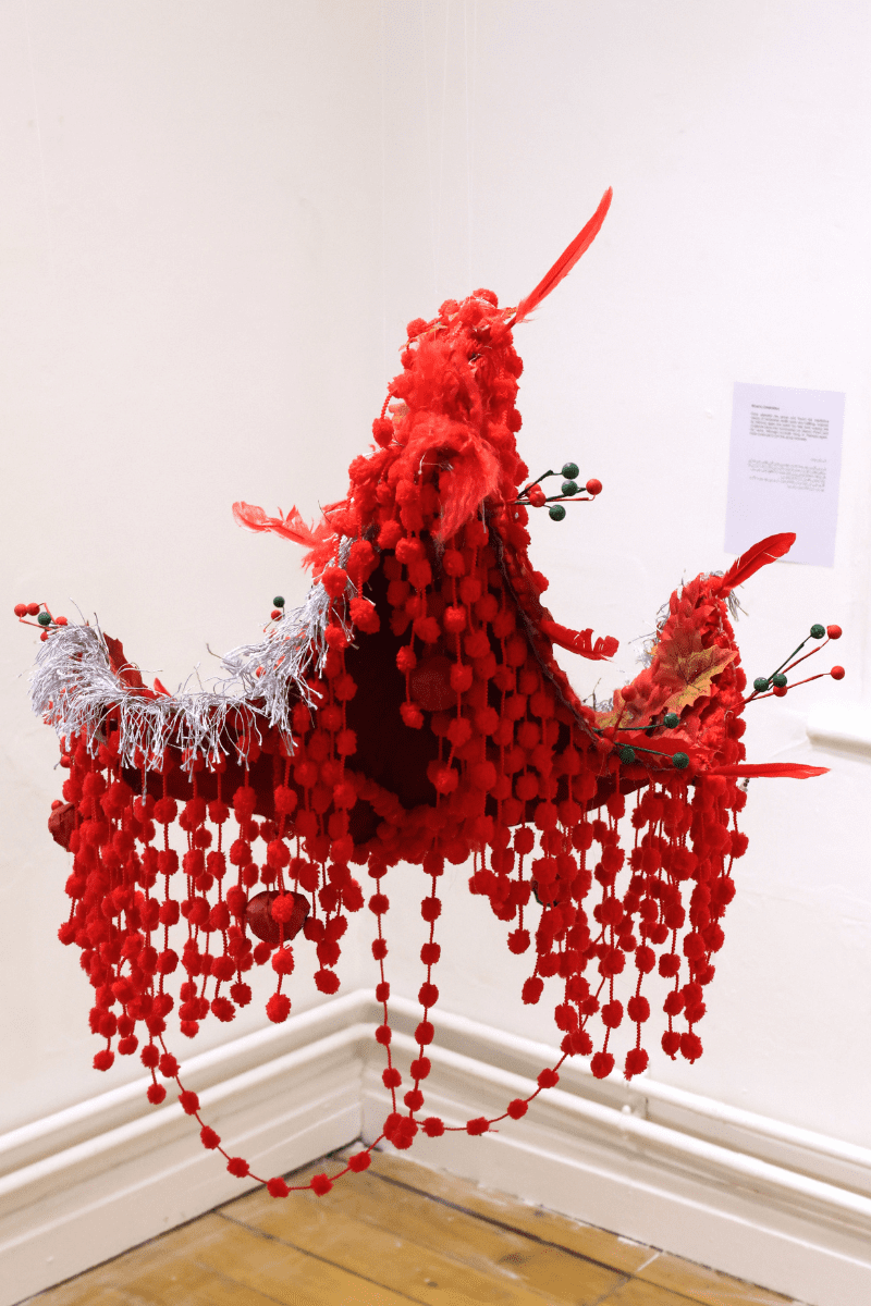 Hand-stitched hanging artwork