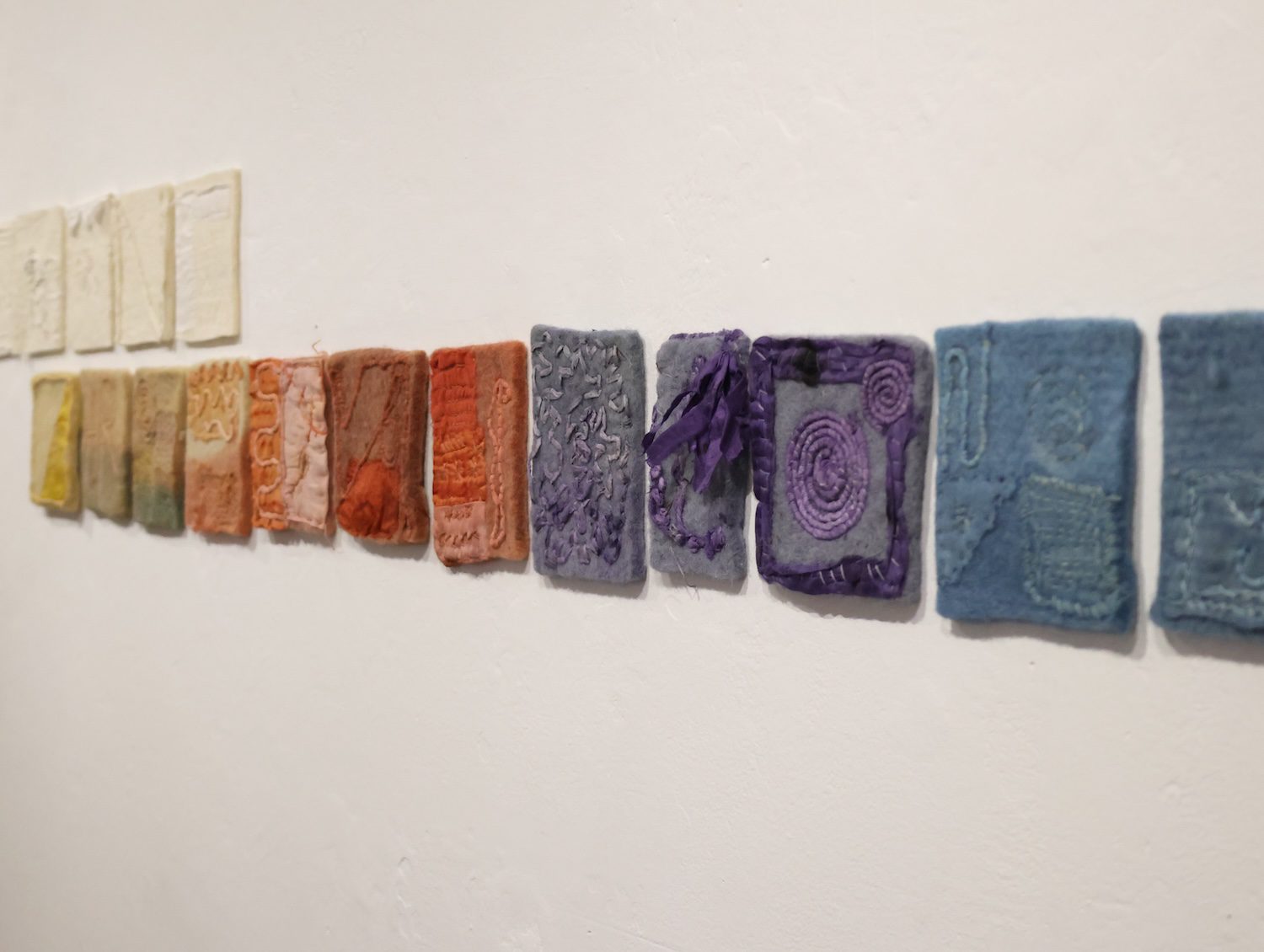 Hand embroidered and naturally dyed Bradford wool