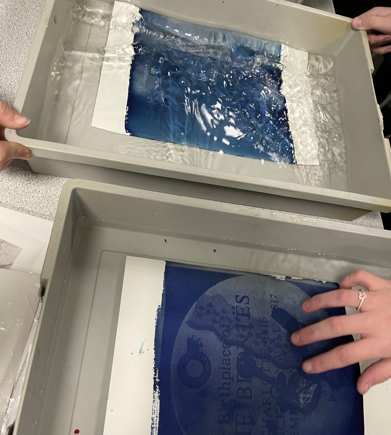 Washing off the solution